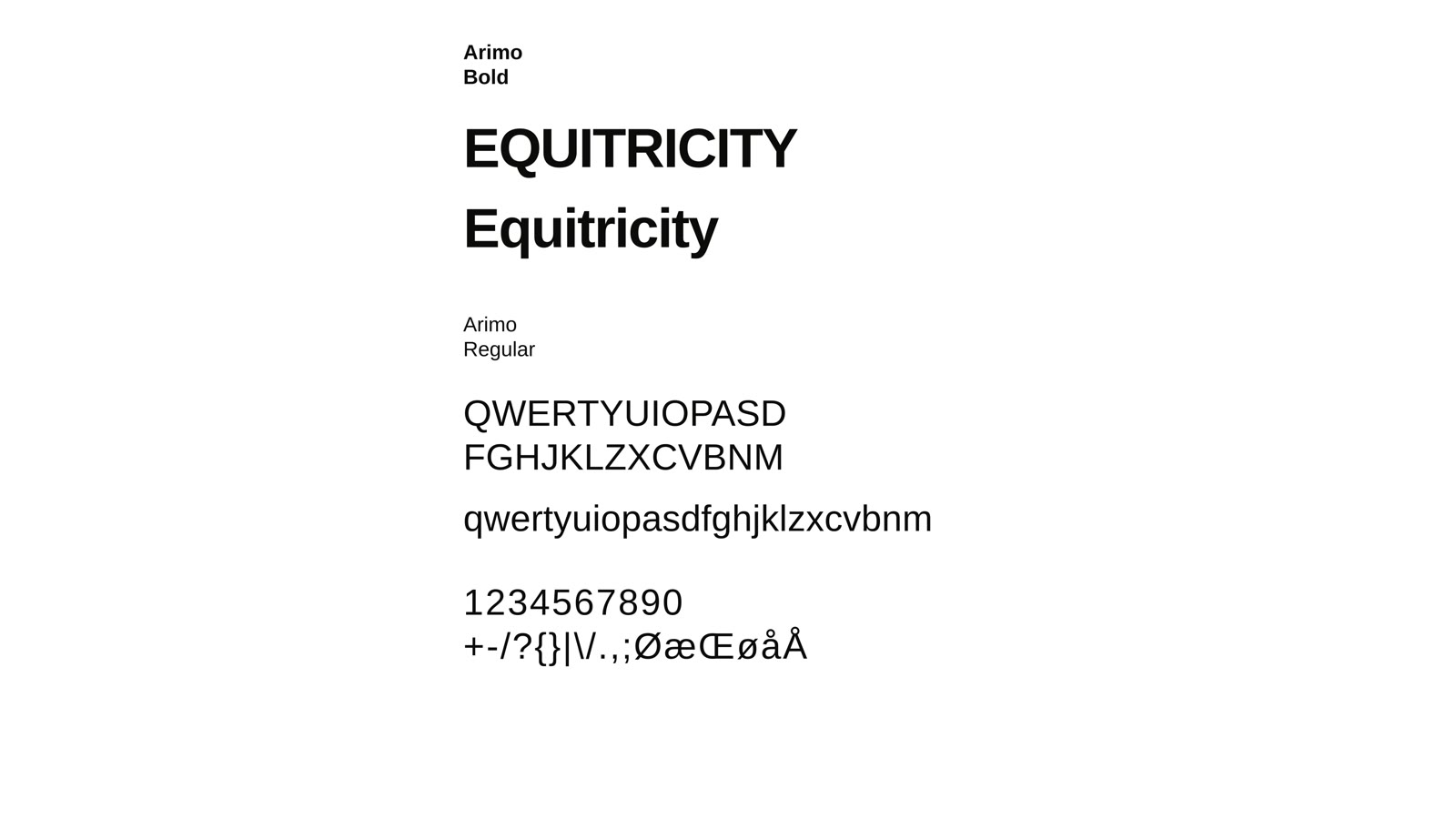 Equitricity brand identity — Typography