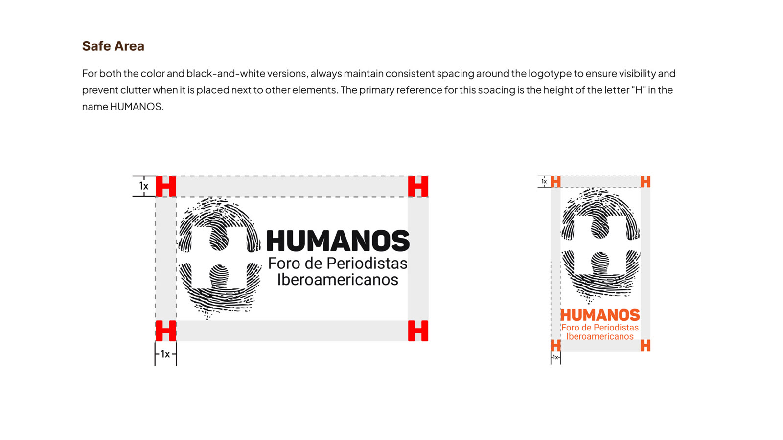 Humanos brand identity — Safe area