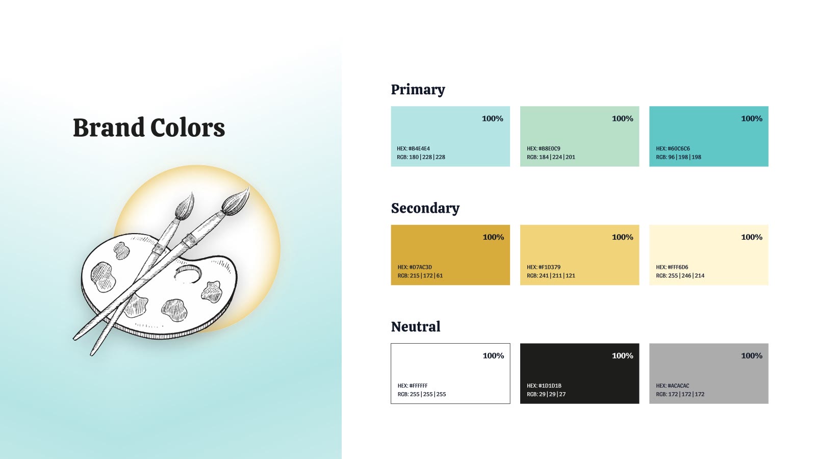 TCP brand identity — Brand colours