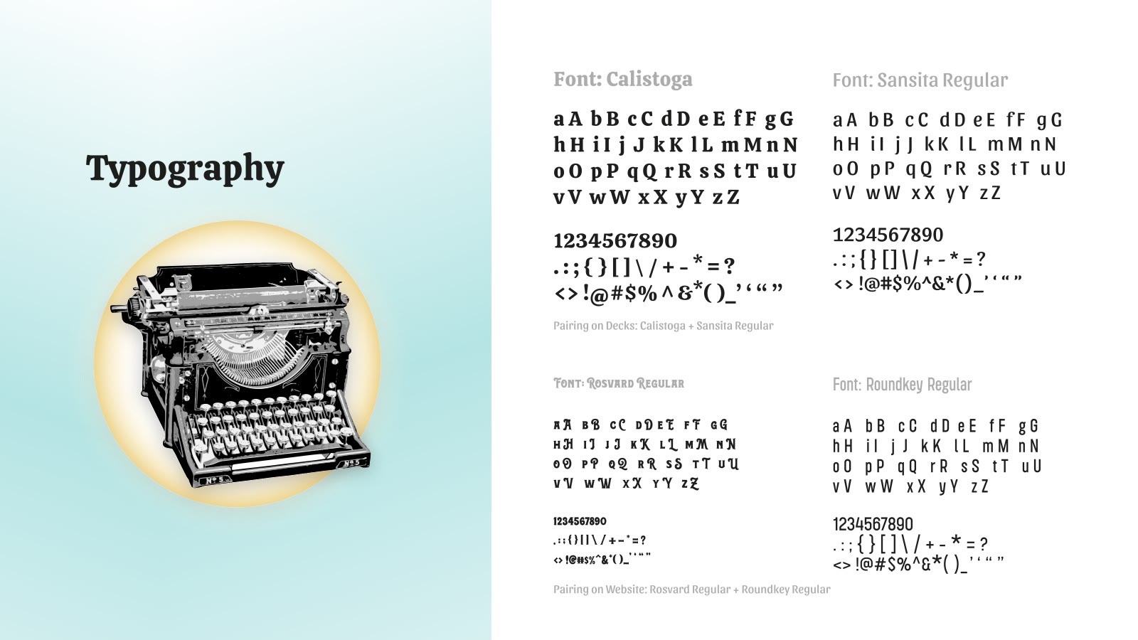TCP brand identity — Typography